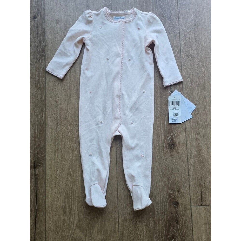 Ralph Lauren Baby Collection Floral Organic Cotton Interlock Coverall 9m 9 Month